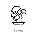 outline bonsai vector icon. isolated black simple line element illustration from ecology concept. editable vector stroke bonsai