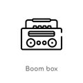 outline boom box vector icon. isolated black simple line element illustration from multimedia concept. editable vector stroke boom Royalty Free Stock Photo