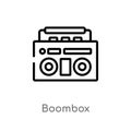 outline boombox vector icon. isolated black simple line element illustration from creative pocess concept. editable vector stroke Royalty Free Stock Photo