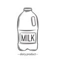 Outline bootle milk Royalty Free Stock Photo