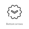 outline bottom arrows vector icon. isolated black simple line element illustration from user interface concept. editable vector Royalty Free Stock Photo