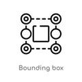 outline bounding box vector icon. isolated black simple line element illustration from geometric figure concept. editable vector