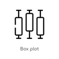 outline box plot vector icon. isolated black simple line element illustration from user interface concept. editable vector stroke