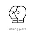 outline boxing glove vector icon. isolated black simple line element illustration from sports concept. editable vector stroke Royalty Free Stock Photo