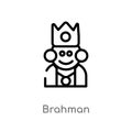 outline brahman vector icon. isolated black simple line element illustration from india concept. editable vector stroke brahman Royalty Free Stock Photo