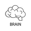 Outline brain vector icon for web design on white background Royalty Free Stock Photo