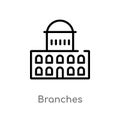 outline branches vector icon. isolated black simple line element illustration from buildings concept. editable vector stroke Royalty Free Stock Photo