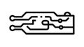 Outline of Branching Circuits, Digital Network, vector design Generative AI Royalty Free Stock Photo