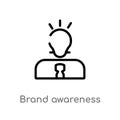 outline brand awareness vector icon. isolated black simple line element illustration from general-1 concept. editable vector