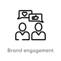 outline brand engagement vector icon. isolated black simple line element illustration from general-1 concept. editable vector