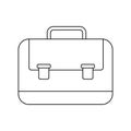 Outline briefcase icon. Office case symbol. School bag button