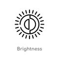 outline brightness vector icon. isolated black simple line element illustration from user interface concept. editable vector