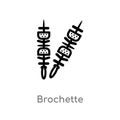 outline brochette vector icon. isolated black simple line element illustration from food concept. editable vector stroke brochette