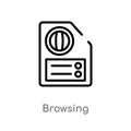 outline browsing vector icon. isolated black simple line element illustration from literature concept. editable vector stroke