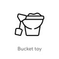 outline bucket toy vector icon. isolated black simple line element illustration from toys concept. editable vector stroke bucket Royalty Free Stock Photo