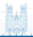 Outline building of the Cathedral of St Michael and St Gudula in