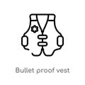 outline bullet proof vest vector icon. isolated black simple line element illustration from security concept. editable vector Royalty Free Stock Photo