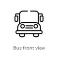 outline bus front view vector icon. isolated black simple line element illustration from mechanicons concept. editable vector Royalty Free Stock Photo