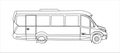 Outline Bus, Side view. Tourist bus. Sightseeing bus. Modern flat Vector illustration