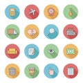 Outline business circle icons vector set. Part two.