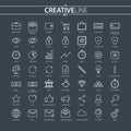 Outline business and finance icons set