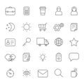 Outline business gray icons vector set. Modern minimalistic style. Part two.