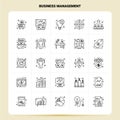 OutLine 25 Business Management Icon set. Vector Line Style Design Black Icons Set. Linear pictogram pack. Web and Mobile Business Royalty Free Stock Photo