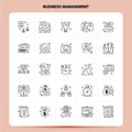 OutLine 25 Business Management Icon set. Vector Line Style Design Black Icons Set. Linear pictogram pack. Web and Mobile Business Royalty Free Stock Photo