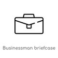 outline businessman briefcase vector icon. isolated black simple line element illustration from user concept. editable vector