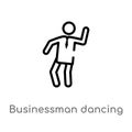 outline businessman dancing vector icon. isolated black simple line element illustration from people concept. editable vector