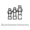 outline businessmen hierarchy vector icon. isolated black simple line element illustration from people concept. editable vector