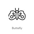 outline buttefly vector icon. isolated black simple line element illustration from animals concept. editable vector stroke