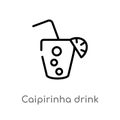 outline caipirinha drink glass of brazil vector icon. isolated black simple line element illustration from culture concept. Royalty Free Stock Photo