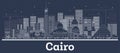 Outline Cairo Egypt City Skyline with White Buildings