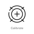 outline calibrate vector icon. isolated black simple line element illustration from computer concept. editable vector stroke