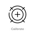 outline calibrate vector icon. isolated black simple line element illustration from computer concept. editable vector stroke