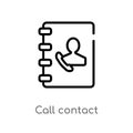 outline call contact vector icon. isolated black simple line element illustration from ultimate glyphicons concept. editable