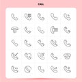 OutLine 25 Call Icon set. Vector Line Style Design Black Icons Set. Linear pictogram pack. Web and Mobile Business ideas design Royalty Free Stock Photo