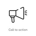 outline call to action vector icon. isolated black simple line element illustration from technology concept. editable vector