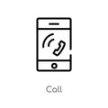 outline call vector icon. isolated black simple line element illustration from job resume concept. editable vector stroke call