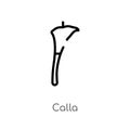 outline calla vector icon. isolated black simple line element illustration from nature concept. editable vector stroke calla icon