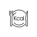 outline calories icon. isolated black simple line element illustration from food concept Royalty Free Stock Photo