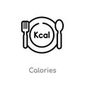 outline calories vector icon. isolated black simple line element illustration from food concept. editable vector stroke calories Royalty Free Stock Photo