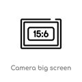 outline camera big screen size vector icon. isolated black simple line element illustration from electronic stuff fill concept. Royalty Free Stock Photo