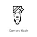 outline camera flash vector icon. isolated black simple line element illustration from technology concept. editable vector stroke Royalty Free Stock Photo