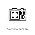 outline camera screen vector icon. isolated black simple line element illustration from electronic stuff fill concept. editable Royalty Free Stock Photo