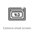 outline camera small screen size vector icon. isolated black simple line element illustration from electronic stuff fill concept.