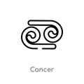 outline cancer vector icon. isolated black simple line element illustration from zodiac concept. editable vector stroke cancer