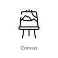 outline canvas vector icon. isolated black simple line element illustration from education concept. editable vector stroke canvas Royalty Free Stock Photo