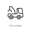 outline car crane vector icon. isolated black simple line element illustration from mechanicons concept. editable vector stroke Royalty Free Stock Photo